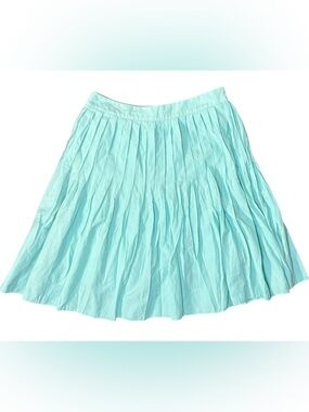 Talbots Petite Aqua Pleated Skirt Size 4P Classic Preppy Spring